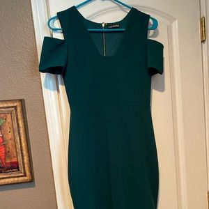 Express cold shoulder knee length dress